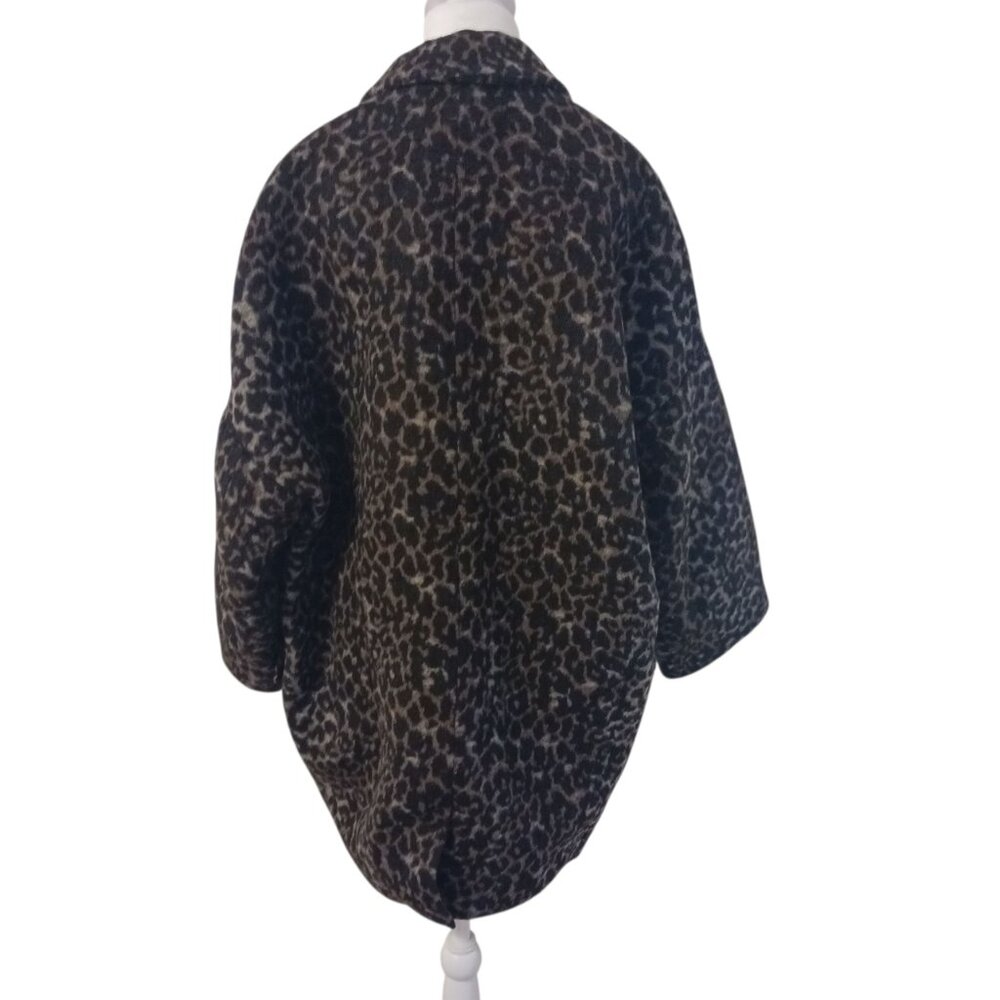Coach Leopard Print Oversized Coat Size Large, Luxury, Wool Blend, Elevated - Picture 5 of 16